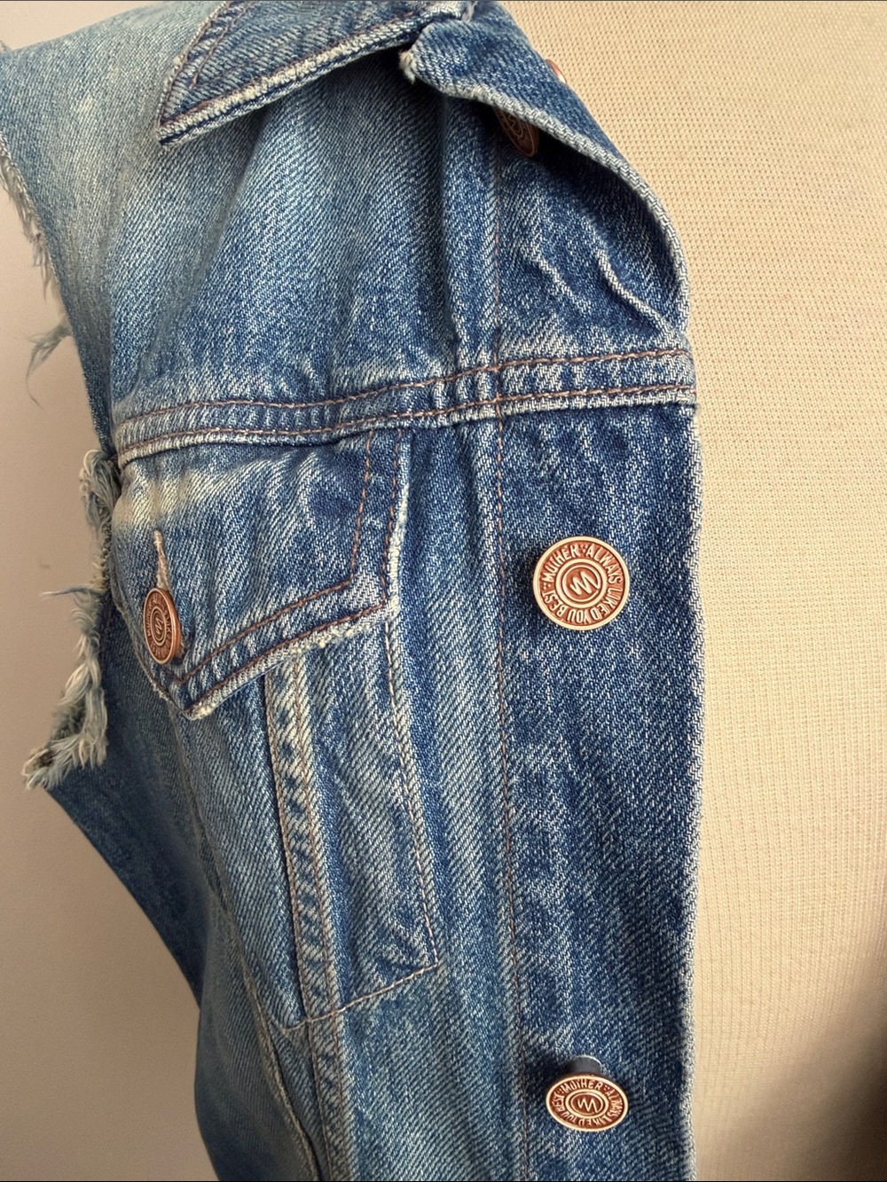 Mother Denim Vest - Even Hippies Get the Blues - Picture 6 of 9
